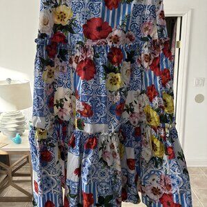 Boston Proper Floral Boho skirt size Large
